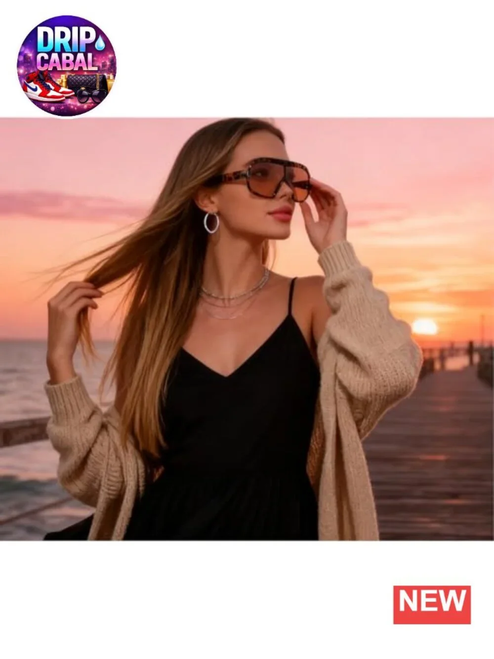 Oversized Square Sunglasses for Women Men UV400 Shield Shades